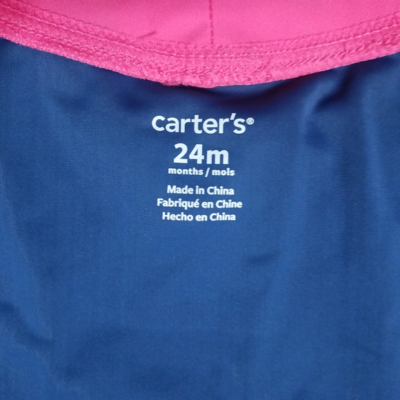 NWT Carter's Navy and Pink Shark Rashguard Swim Wear Best Of Fins 24m - Picture 6 of 7